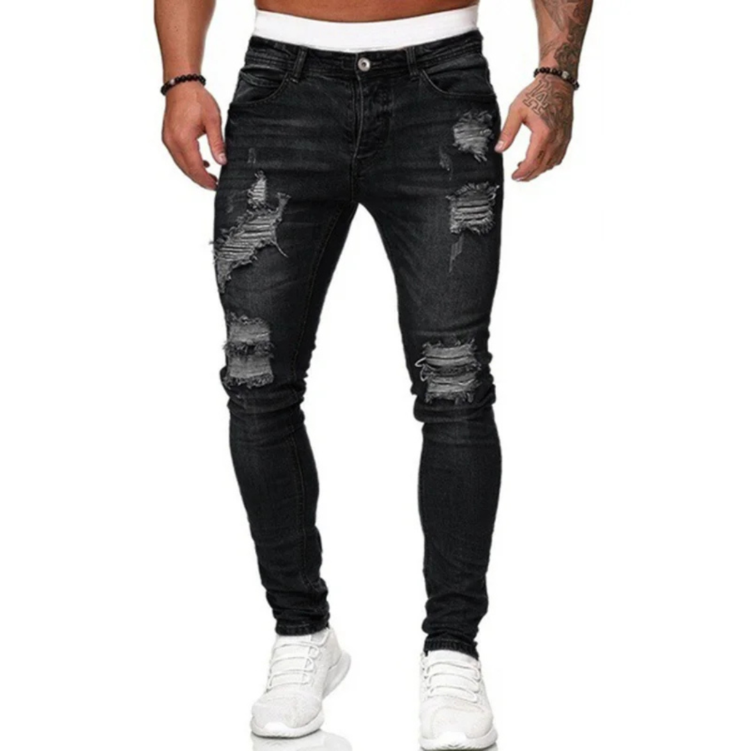 Gilbert | Men’s Ripped Black Slim Jeans