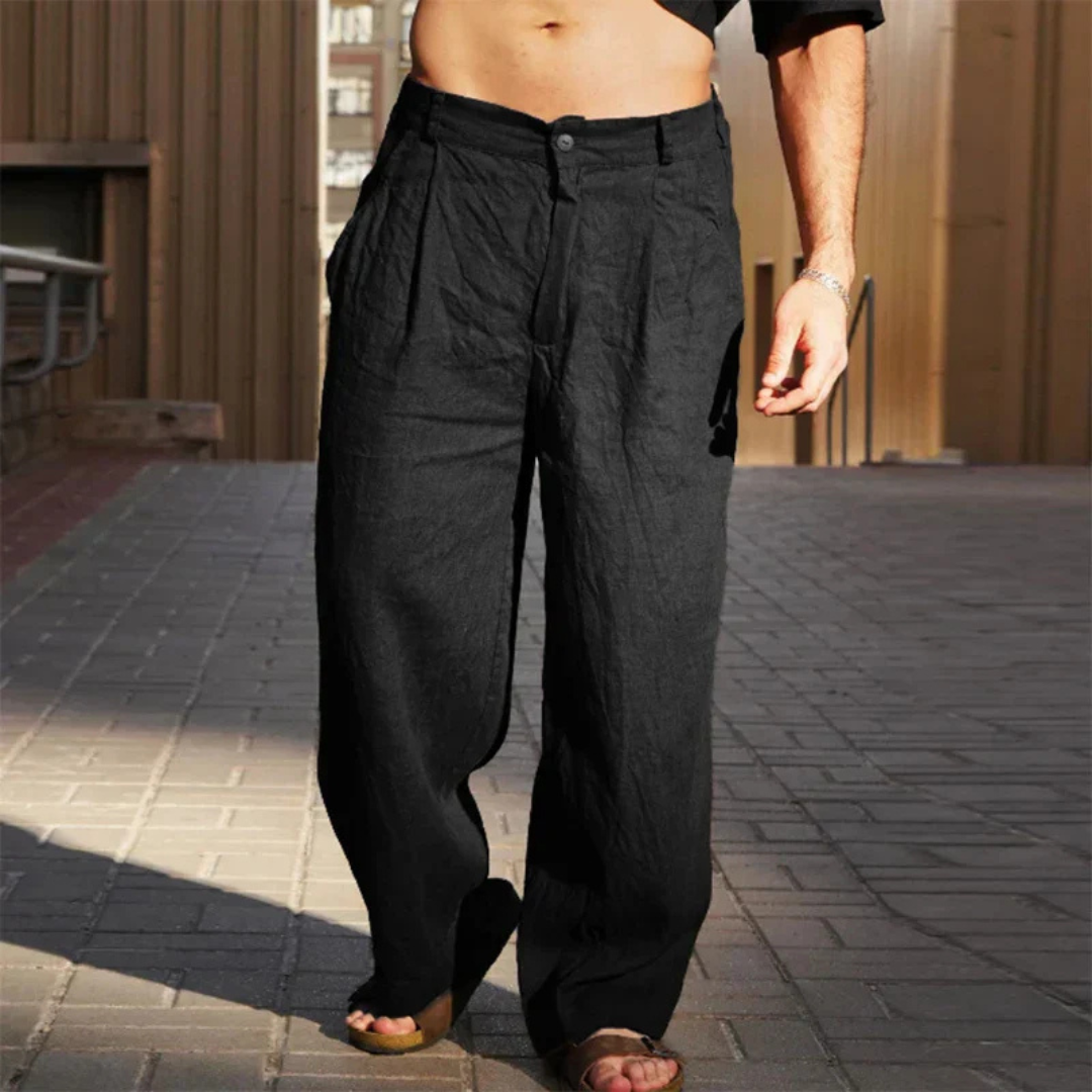 Fernan | Men’s Linen Wide-Leg Trousers