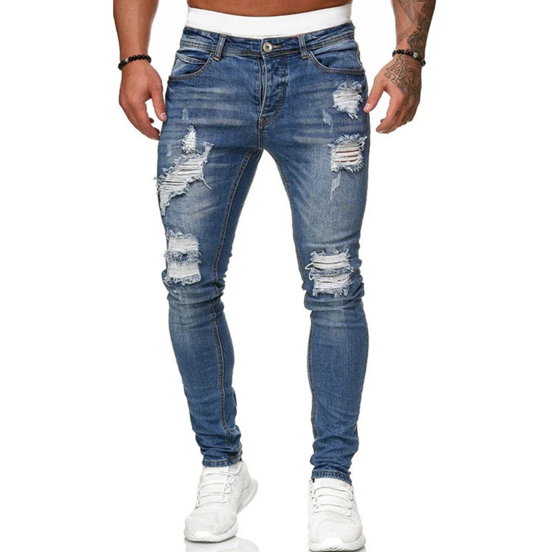 Gilbert | Men’s Ripped Black Slim Jeans