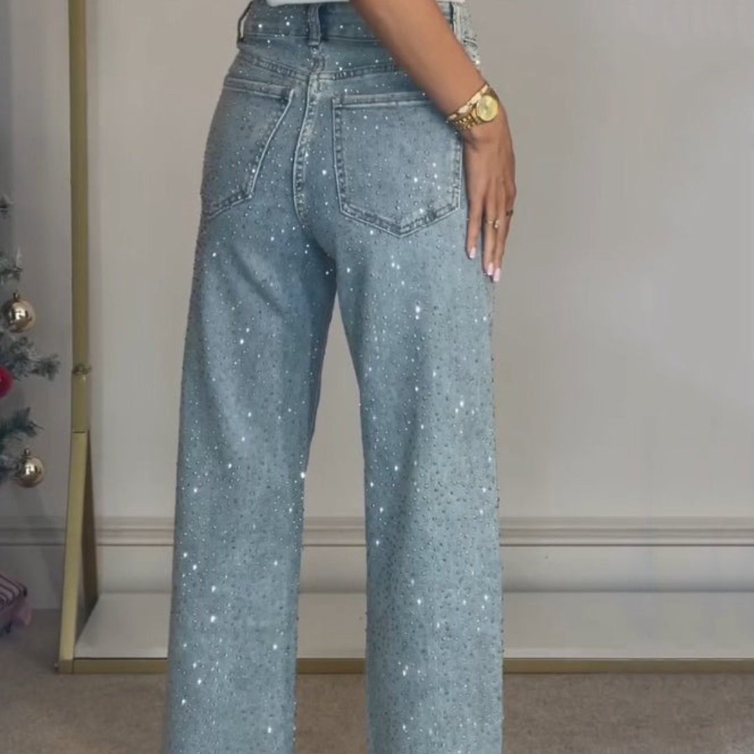 Andrea | Women’s Diamanté Straight Jeans