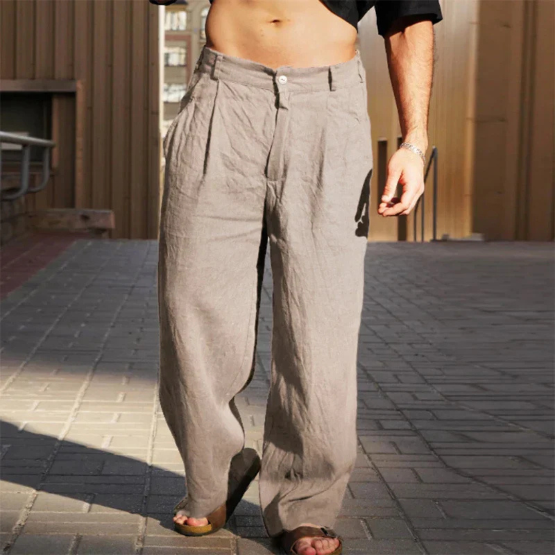 Fernan | Men’s Linen Wide-Leg Trousers