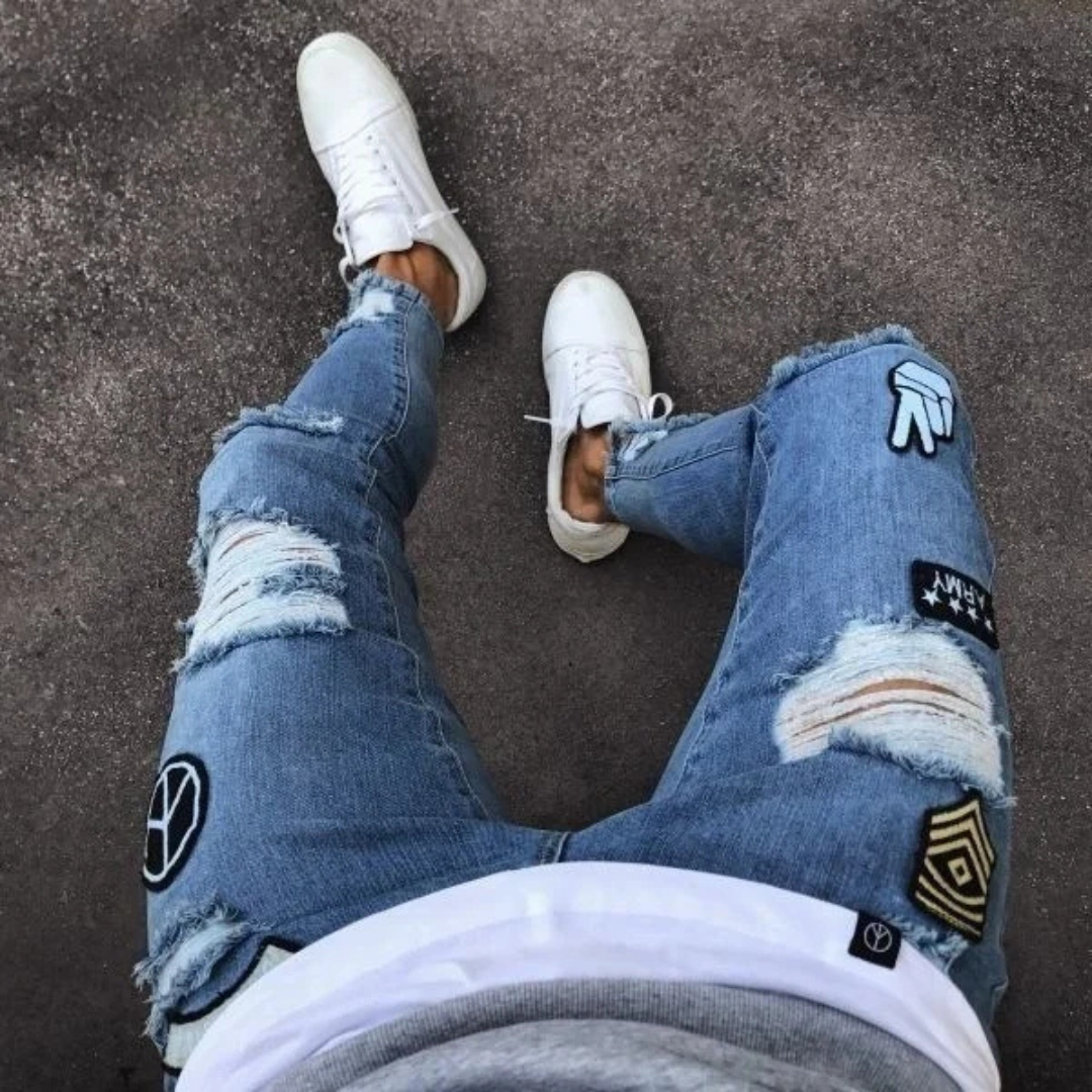 Dether | Men’s Distressed Ripped Jeans