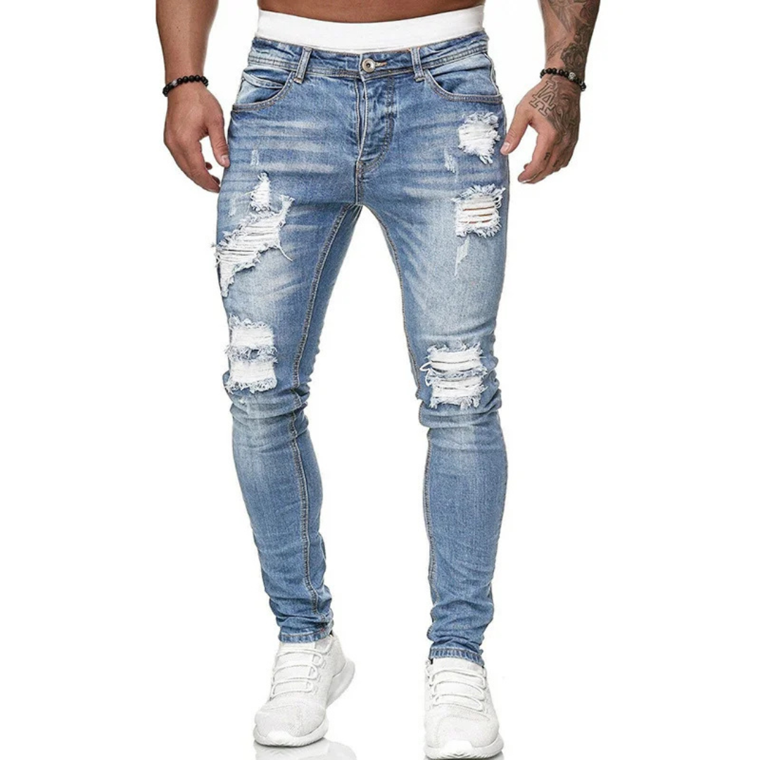 Gilbert | Men’s Ripped Black Slim Jeans