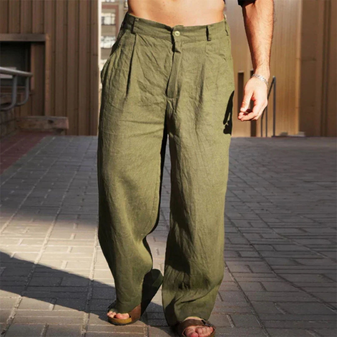 Fernan | Men’s Linen Wide-Leg Trousers