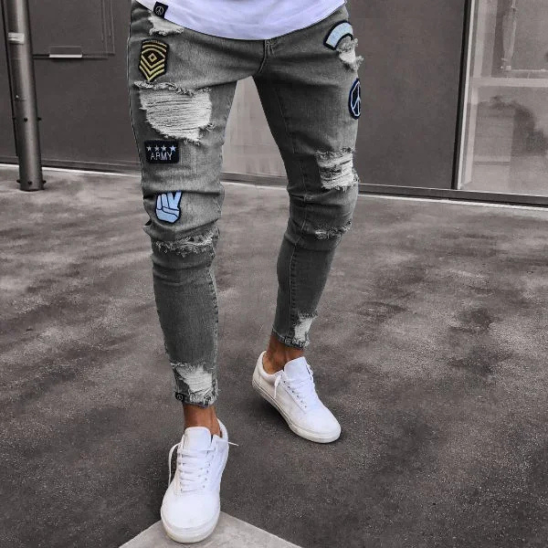 Dether | Men’s Distressed Ripped Jeans