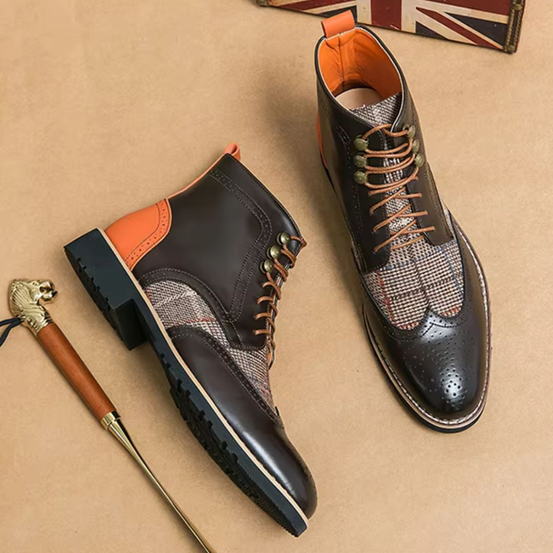 James | Men’s Faux Leather Lace-Up Boots