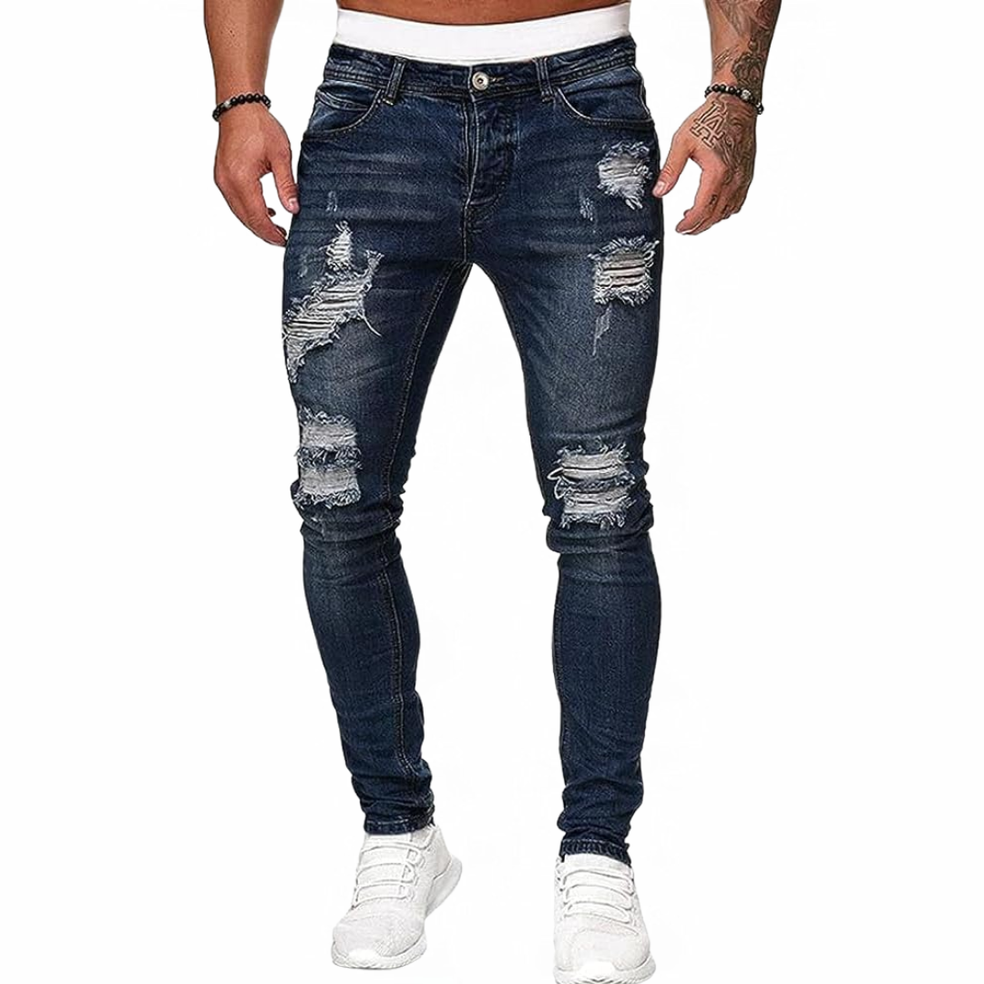 Gilbert | Men’s Ripped Black Slim Jeans