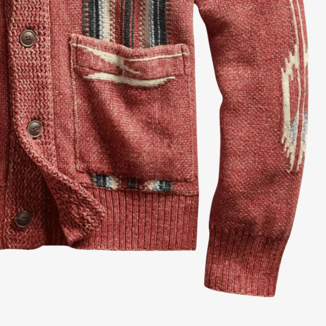 Jaret | Men’s Frontier Weave Wool Cardigan