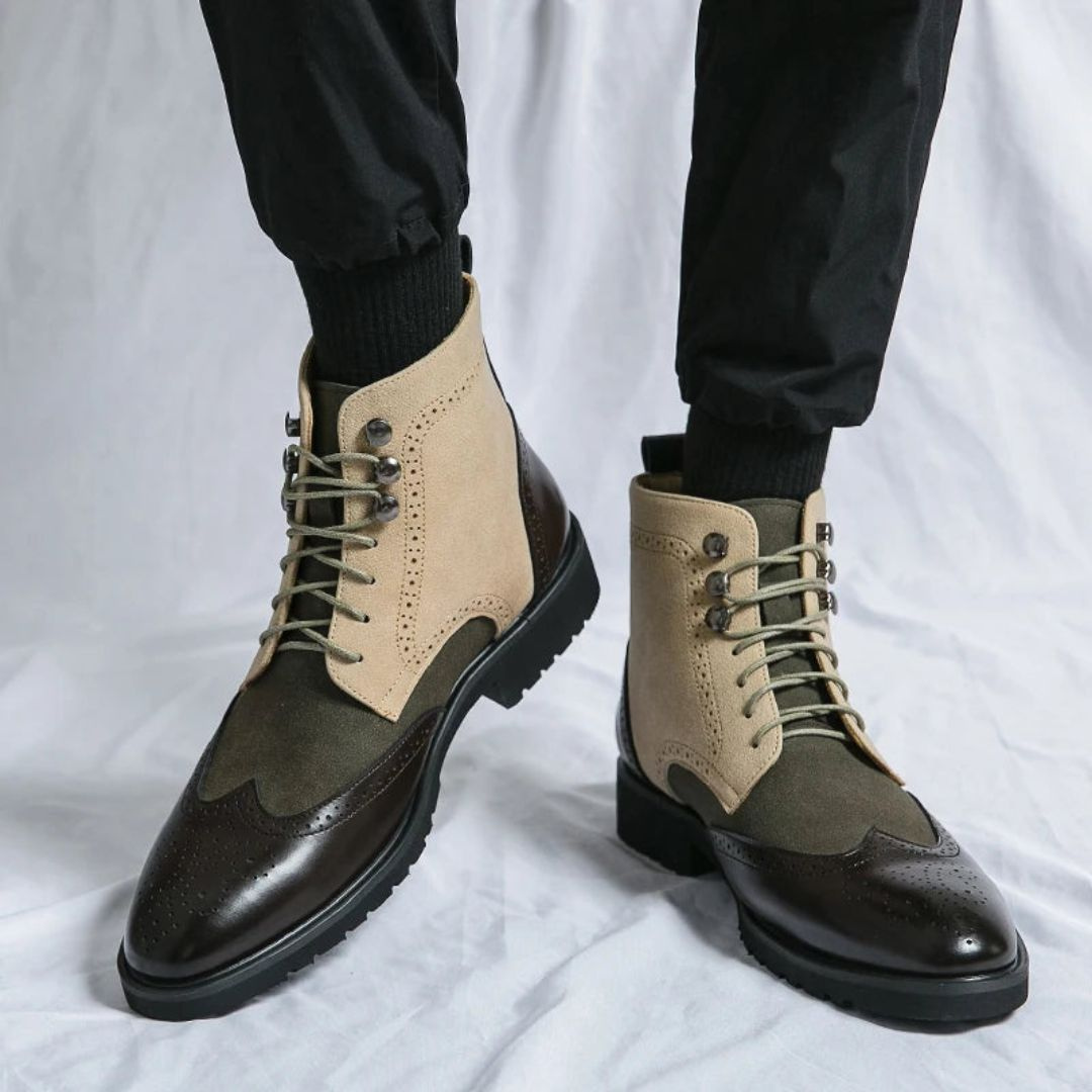 James | Men’s Faux Leather Lace-Up Boots
