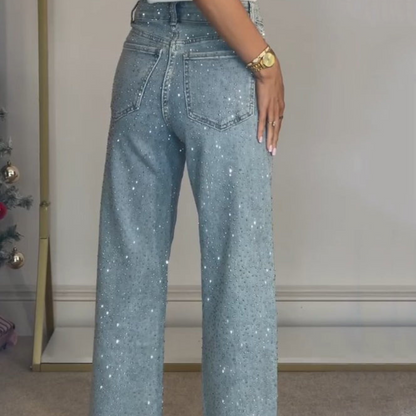 Andrea | Women’s Diamanté Straight Jeans