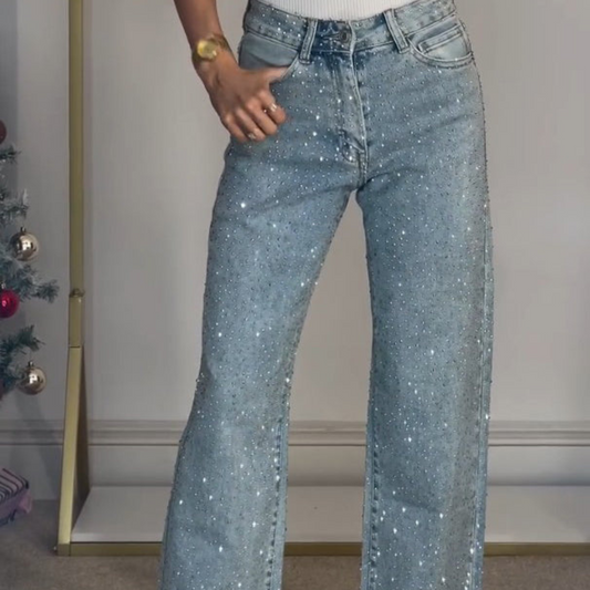 Andrea | Women’s Diamanté Straight Jeans