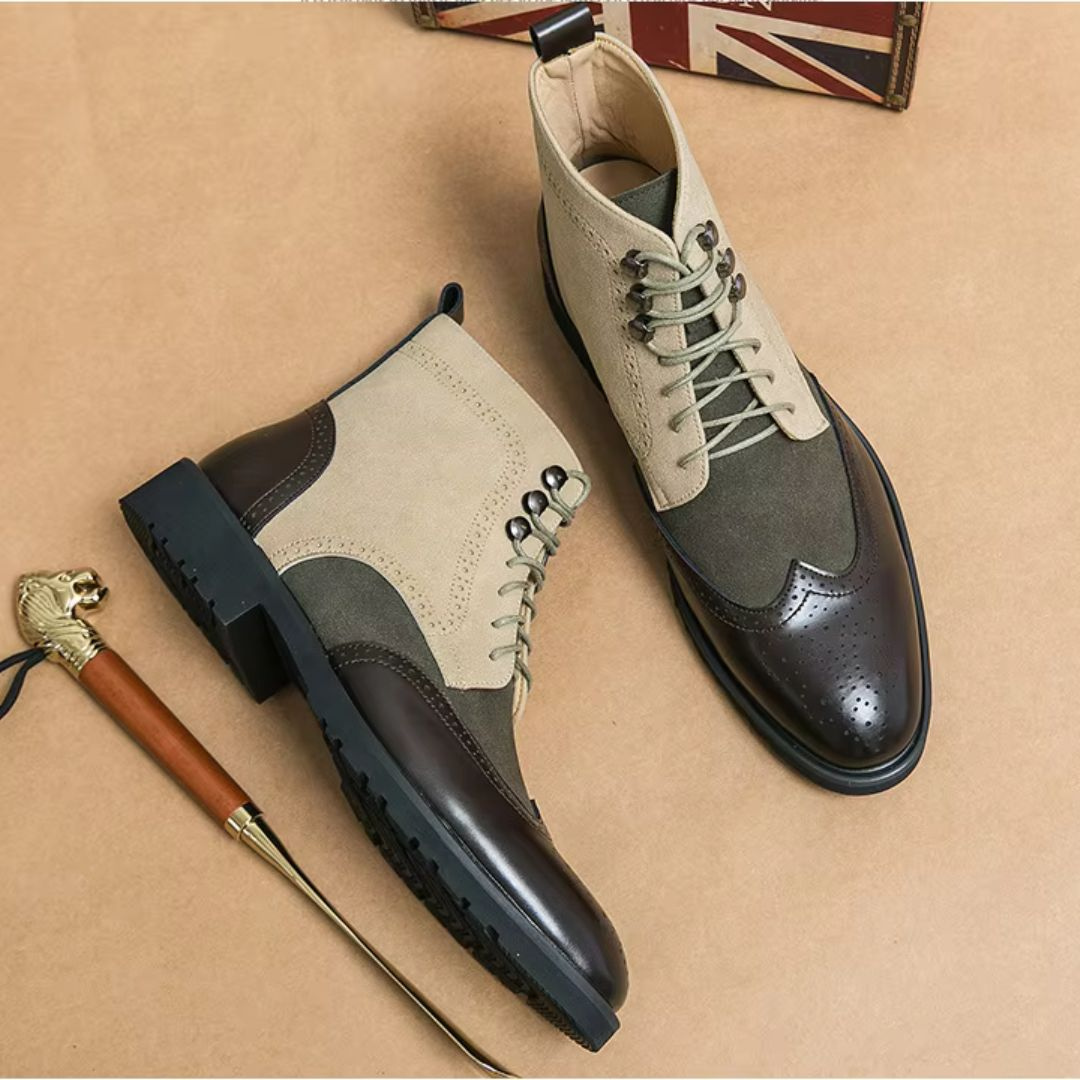 James | Men’s Faux Leather Lace-Up Boots