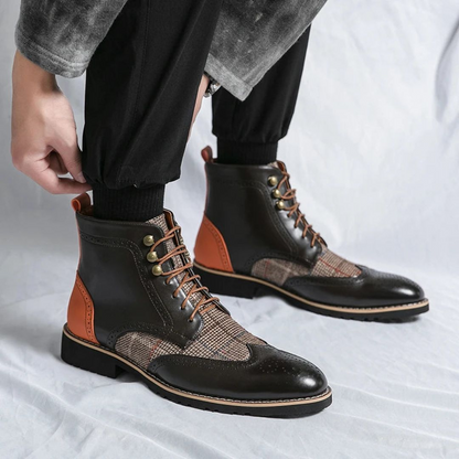 James | Men’s Faux Leather Lace-Up Boots