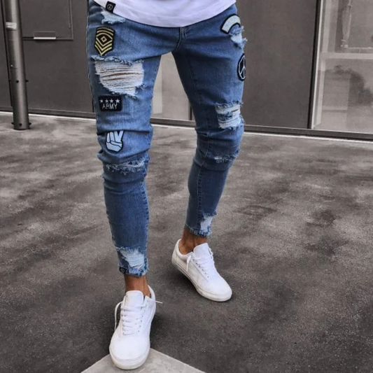 Dether | Men’s Distressed Ripped Jeans