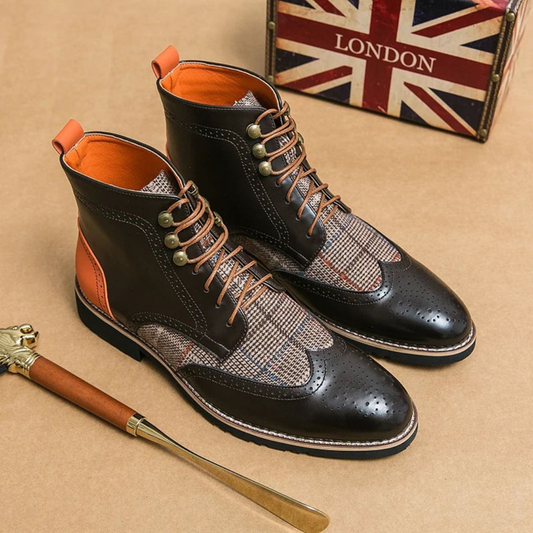 James | Men’s Faux Leather Lace-Up Boots